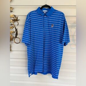Peter Millar Royal Blue Striped Polo Shirt